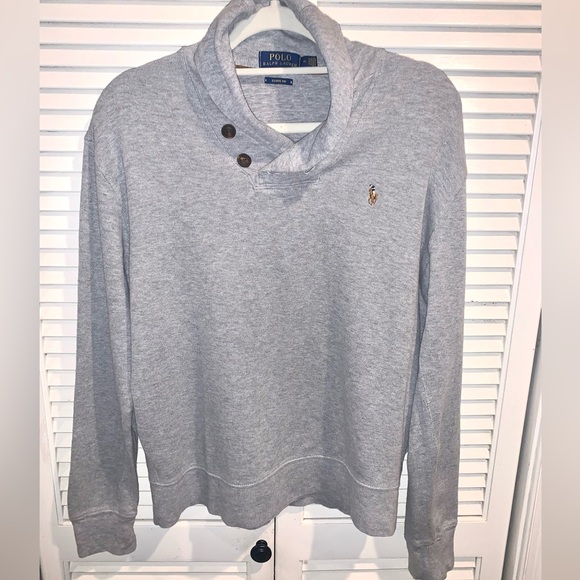 Polo Ralph Lauren Estate Rib Shawl Sweater in Heather Gray Size XXL - Picture 2 of 8